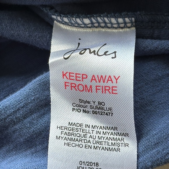 NWT Joules Bo Scoop Neck Round Hem Tank Blue Cotton Embroider Rabbit Logo Size 4 - Picture 7 of 9